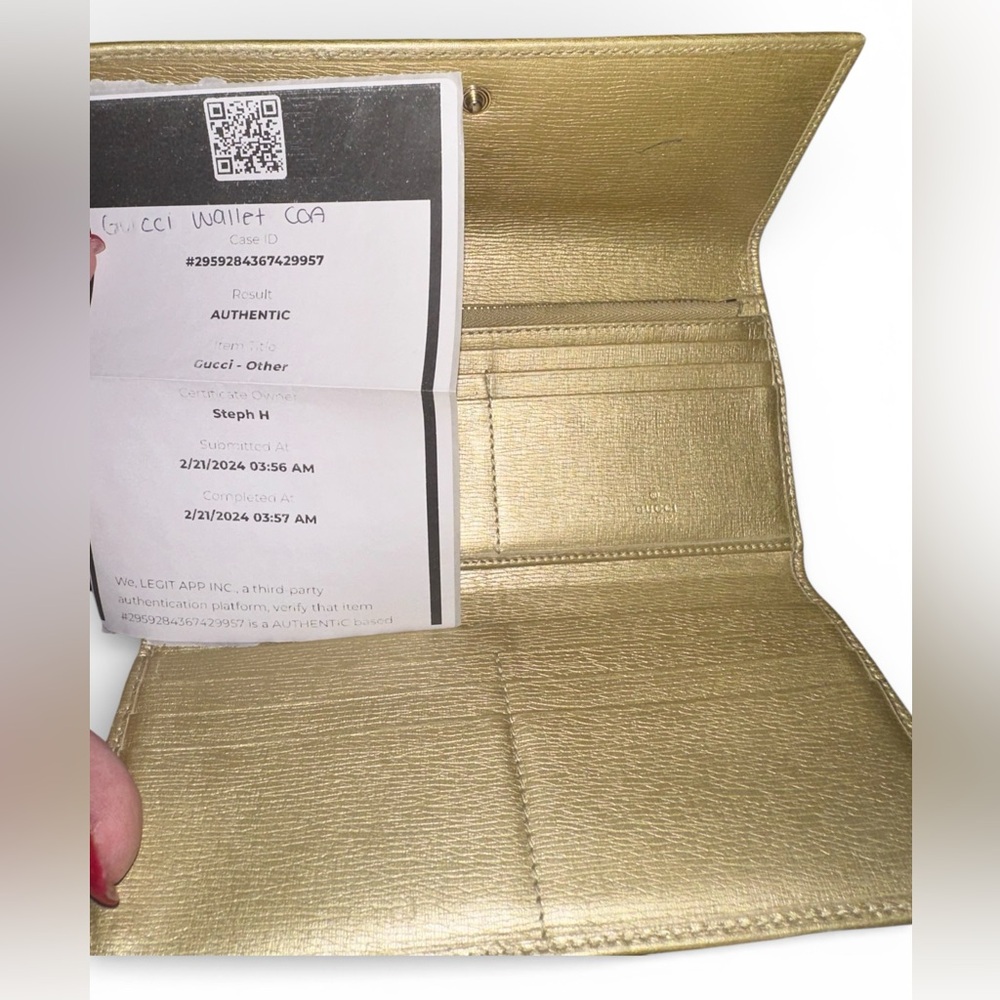 Gucci Metallic Leather Long Envelope Wallet - Picture 5 of 8